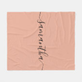 Aangepaste naam voor Blush roze kalligrafie Fleece Deken (Voorkant (Horizontaal))