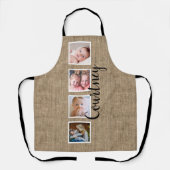 Aangepaste naam voor burlap foto collage schort (Voorkant)