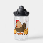 Aangepaste naam voor Chicken-illustratie Waterfles (Achterkant)