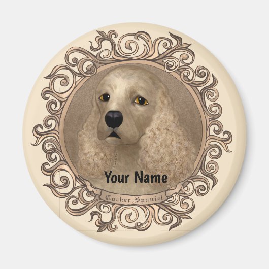Aangepaste naam voor  cocker spaniel magneet (Voorkant)