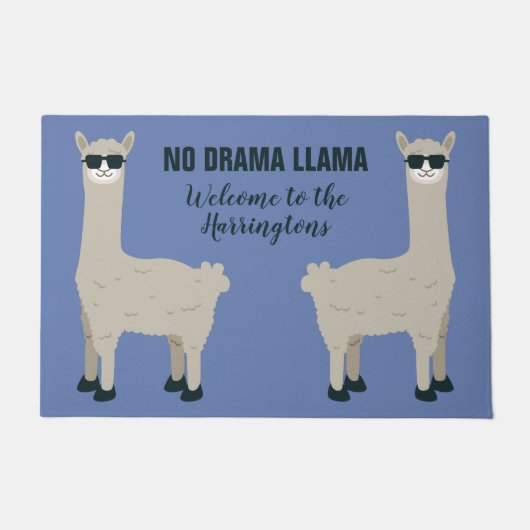 Aangepaste naam voor Cool Llama en kleurdeurmatten Deurmat (Voorkant)