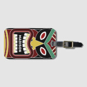 Aangepaste naam voor Cool Tiki Totem Bagagelabel (Voorkant (horizontaal))