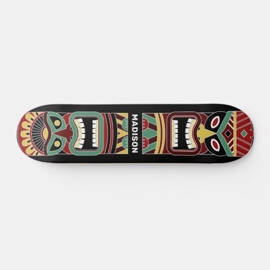 Aangepaste naam voor Cool Tiki Totem Skateboard (Horizontaal)