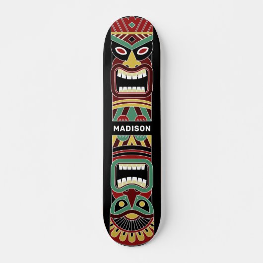 Aangepaste naam voor Cool Tiki Totem Skateboard (Voorkant)