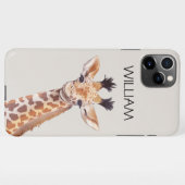 Aangepaste naam voor Cute Baby Giraffe iPhone Hoesje (Achterkant horizontaal)