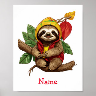 Aangepaste naam voor Cute Baby Sleuf Poster