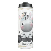 Aangepaste naam voor Cute Baby Zebra Flower Wreate Thermosbeker (Voorkant)