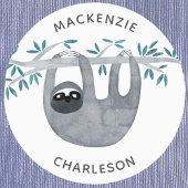 Aangepaste naam voor Cute Sloth Labels