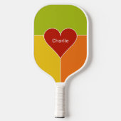 Aangepaste naam voor het hartpatroon pickleball paddle (Achterkant)