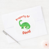 Aangepaste naam voor kinderen Diplodocus Dinosaur Ronde Sticker (Envelop)