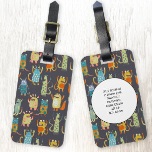 Aangepaste naam voor kleine monsters bagagelabel