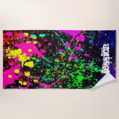 Aangepaste naam voor kleurrijke splaatstverf strandlaken (Voorkant)