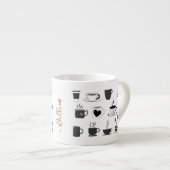Aangepaste naam voor koffieliefhebber, kleine espr espresso kop (Voorkant rechts)