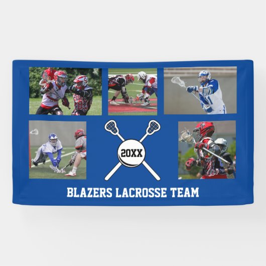 Aangepaste naam voor Lacrosse Photo Collage Team P Spandoek (Horizontaal)