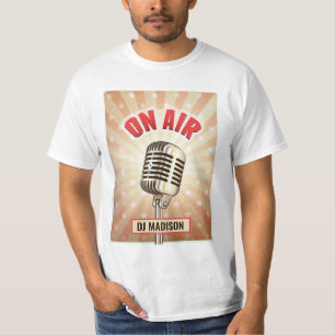 Aangepaste naam voor microfoonkleding "aan de luch t-shirt