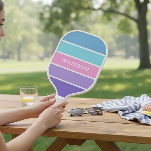 Aangepaste naam voor modern meisjeskleurenblok pickleball paddle