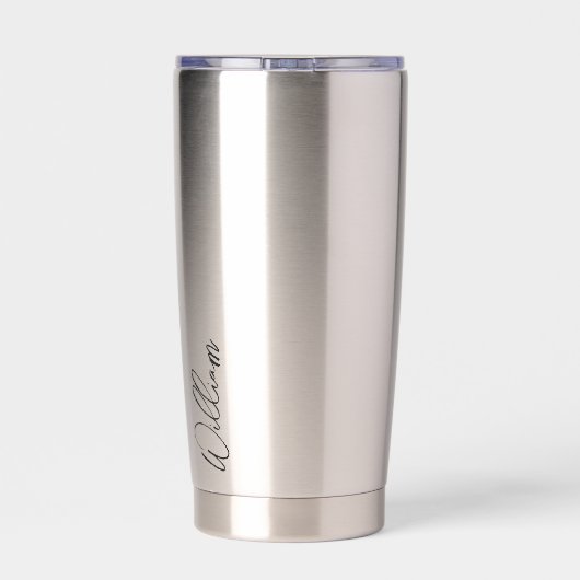 Aangepaste naam voor modern script geïsoleerde drinkbeker (Achterkant)