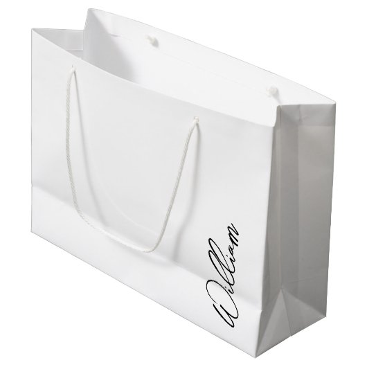 Aangepaste naam voor modern script groot cadeauzakje (Voorkant Gekanteld)