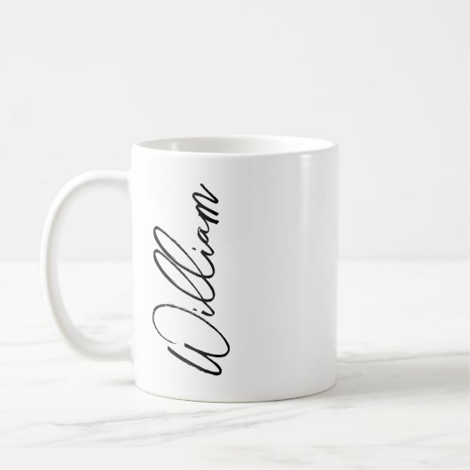 Aangepaste naam voor modern script koffiemok (Links)