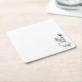 Aangepaste naam voor modern script vierkante kartonnen onderzetter (Schuin)
