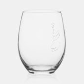 Aangepaste naam voor modern script wijnglas zonder voet (Achterkant)