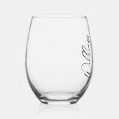 Aangepaste naam voor modern script wijnglas zonder voet (Rechts)