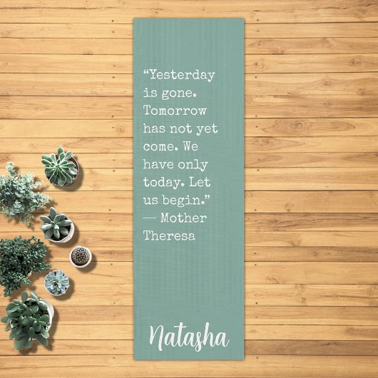 Aangepaste naam voor motivatie aanmoedigingsoffert yogamat