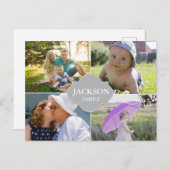 Aangepaste naam voor multi-fotocollage briefkaart (Voorkant / Achterkant)