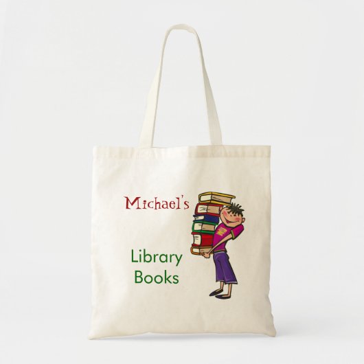 Aangepaste naam voor peuterbibliotheektas tote bag (Voorkant)