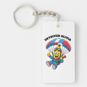 Aangepaste naam voor skydiver Funny Banana Skydivi Sleutelhanger