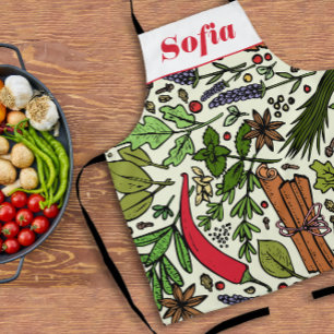 Aangepaste naam voor spices-patroon schort