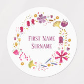 Aangepaste naam voor waterverf ventilator labels (Design 2)
