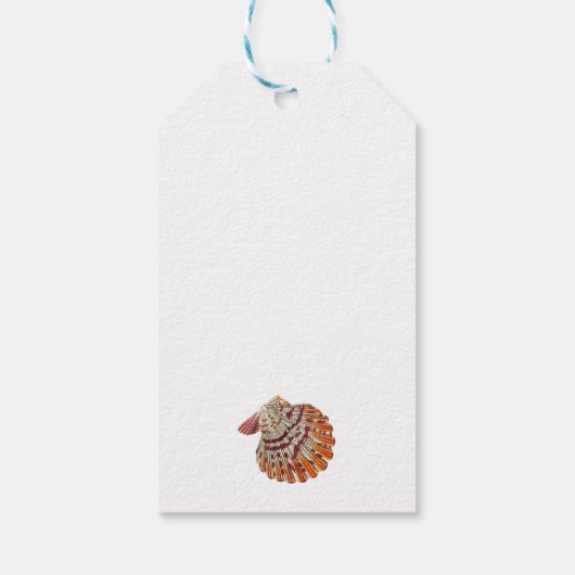 Aangepaste naam voor zomerkerstbeach Seashell Cadeaulabel (Achterkant)