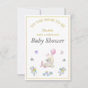 Aangepaste naam Vos met ballonnen Baby Shower