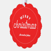 Aangepaste naam vrolijk kerstpapier ornament tree (Links)