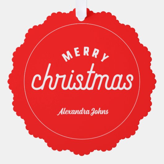 Aangepaste naam vrolijk kerstpapier ornament tree (Voorkant)