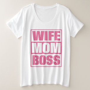 Aangepaste naam Vrouw - Mam - Baas Grote Maat T-shirt