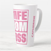 Aangepaste naam Vrouw - Mam - Baas Latte Mok (Rechterhoek)