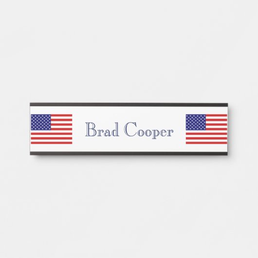 Aangepaste naam VS Vlag npcnt Deurbordje (Voorkant)