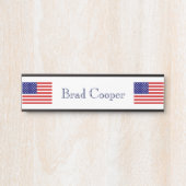 Aangepaste naam VS Vlag npcnt Deurbordje (Voorkant)