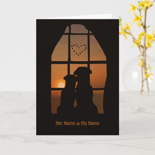 Aangepaste naam waar ik van hou... Kaart voor hond (Gele Bloem)