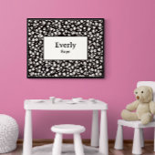 Aangepaste Naam Wanddecoratie Zwart Wit Bloemen Pr Poster