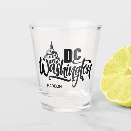 Aangepaste naam Washington DC Shot Glas (Voorkant)