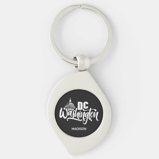 Aangepaste naam Washington DC Sleutelhanger (Voorkant)