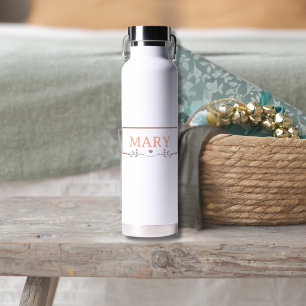 Aangepaste naam Waterfles met pastel belettering