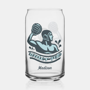 Aangepaste naam waterpolo blikvorm glas