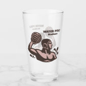 Aangepaste naam waterpolo glas (Voorkant)