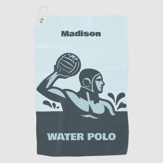 Aangepaste naam waterpolo golfhanddoek (Voorkant)