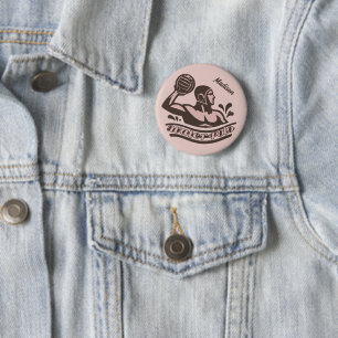 Aangepaste naam waterpolo ronde button 5,7 cm