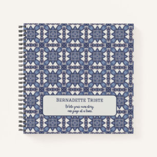 Aangepaste naam Waterverf Abstract geometrisch pat Notitieboek